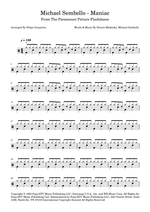Maniac - Michael Sembello drum sheet music