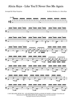 Like You'll Never See Me Again - Alicia Keys drum sheet music