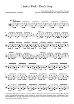 Don't Stay - Linkin Park drum sheet music