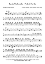 Perfect for Me - Justin Timberlake drum sheet music