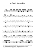 Just As I Am - Air Supply drum sheet music