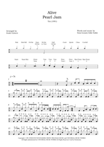 Alive - Pearl Jam drum sheet music