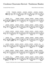 Tombstone Shadow - Creedence Clearwater Revival drum sheet music