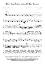 Animal I Have Become - Three Days Grace drum sheet music