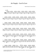 Lost in Love - Air Supply drum sheet music