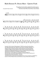 Uptown Funk (feat. Bruno Mars) - Mark Ronson drum sheet music