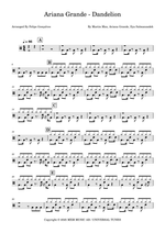 Dandelion - Ariana Grande drum sheet music