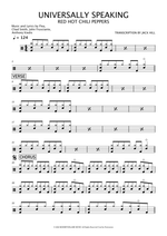Universally Speaking - Red Hot Chili Peppers drum sheet music