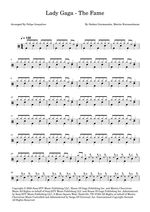 The Fame - Lady Gaga drum sheet music