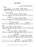 Just Dance (feat. Colby O' Donis) - Lady Gaga drum sheet music