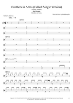 Brothers in Arms - Dire Straits drum sheet music