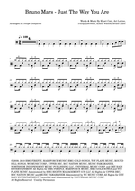 Just the Way You Are - Bruno Mars drum sheet music