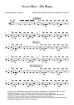 24K Magic - Bruno Mars drum sheet music