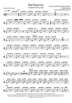 Feel Good Inc. (feat. De La Soul) - Gorillaz drum sheet music