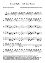 Hide Your Heart - Bonnie Tyler drum sheet music