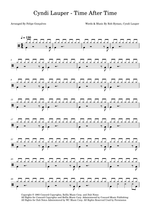 Time After Time - Cyndi Lauper drum sheet music