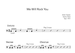 We Will Rock You - Queen drum sheet music