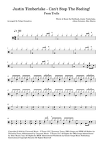 Can't Stop the Feeling! - Justin Timberlake drum sheet music