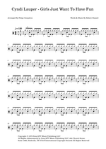 Girls Just Want to Have Fun - Cyndi Lauper drum sheet music
