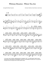 Where You Are - Whitney Houston drum sheet music