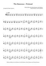 Pinhead - Ramones drum sheet music