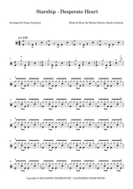 Desperate Heart - Starship drum sheet music