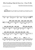 Close To Me (with Diplo) (feat. Swae Lee) - Ellie Goulding drum sheet music