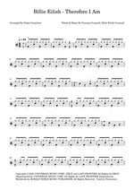 Therefore I Am - Billie Eilish drum sheet music