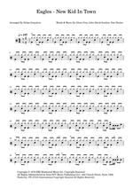 New Kid in Town - Eagles drum sheet music