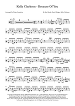 Because of You - Kelly Clarkson drum sheet music
