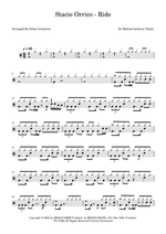 Ride - Stacie Orrico drum sheet music