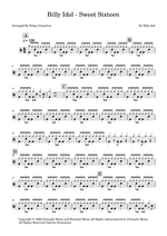 Sweet Sixteen - Billy Idol drum sheet music