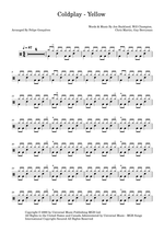 Yellow - Coldplay drum sheet music
