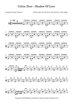 Shadow of Love - Celine Dion drum sheet music