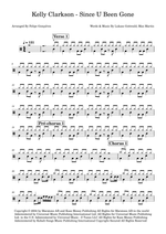 Since U Been Gone - Kelly Clarkson drum sheet music