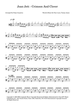 Crimson and Clover - Joan Jett drum sheet music