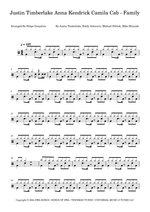 Family - Justin Timberlake, Anna Kendrick, Camila Cabello, Eric André, Daveed Diggs, Kid Cudi & Troye Sivan drum sheet music
