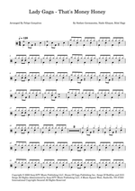 That's Money Honey - Lady Gaga drum sheet music
