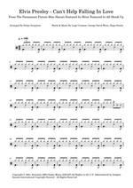 Can't Help Falling in Love - Elvis Presley drum sheet music