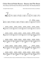 Beauty and the Beast - Celine Dion & Peabo Bryson drum sheet music