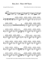 Next 100 Years - Bon Jovi drum sheet music