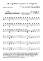 Telephone (feat. Beyonce) - Lady Gaga drum sheet music