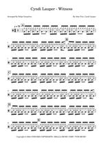 Witness - Cyndi Lauper drum sheet music