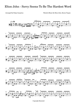 Sorry Seems to Be the Hardest Word - Elton John drum sheet music