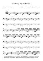 Up in Flames - Coldplay drum sheet music