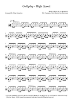 High Speed - Coldplay drum sheet music
