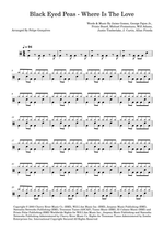 Where Is the Love? - Black Eyed Peas drum sheet music