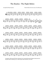 The Night Before - The Beatles drum sheet music