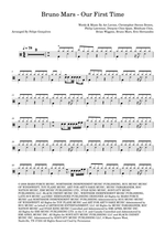 Our First Time - Bruno Mars drum sheet music