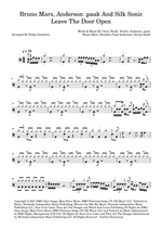 Leave the Door Open - Bruno Mars, Anderson .Paak & Silk Sonic drum sheet music